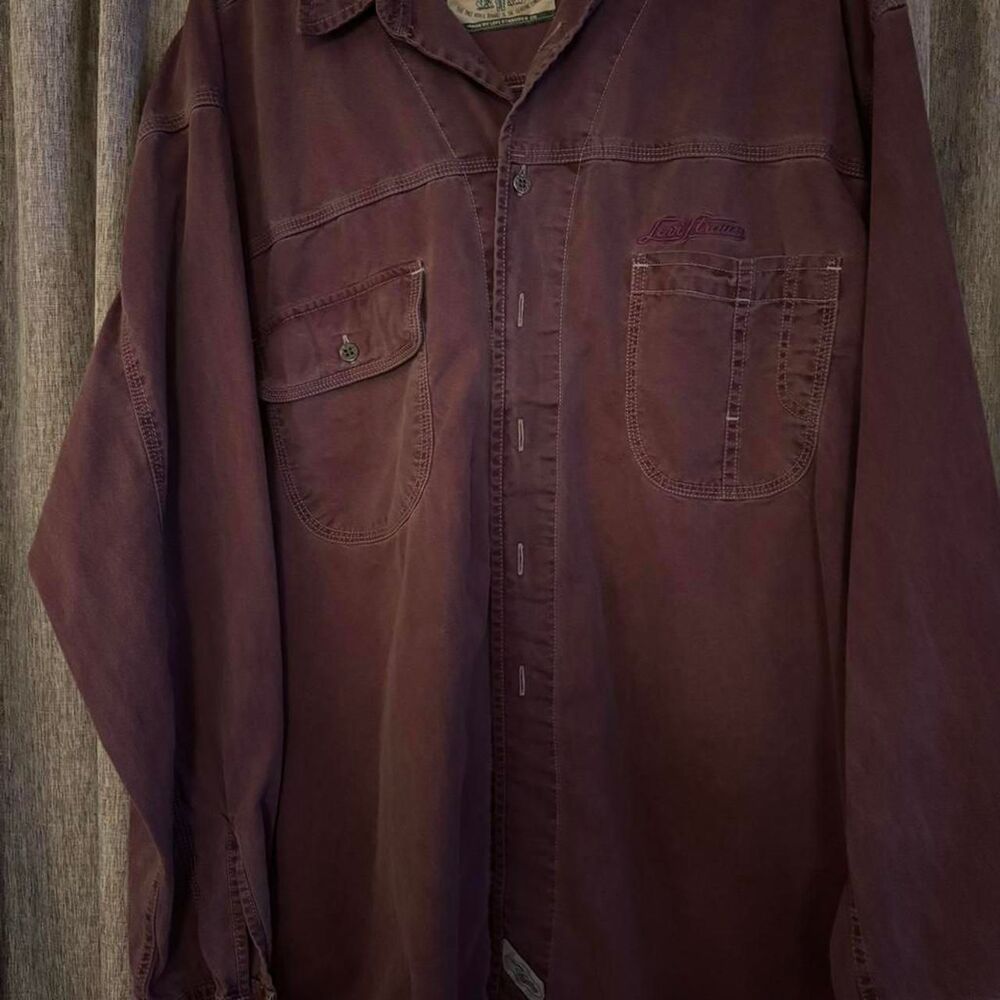 Levi-s Men's Brown and Burgundy Shirt